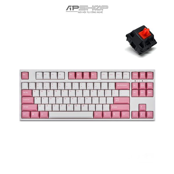 Bàn phím Leopold FC750R BT White Pink Font Bluetooth | Chính hãng