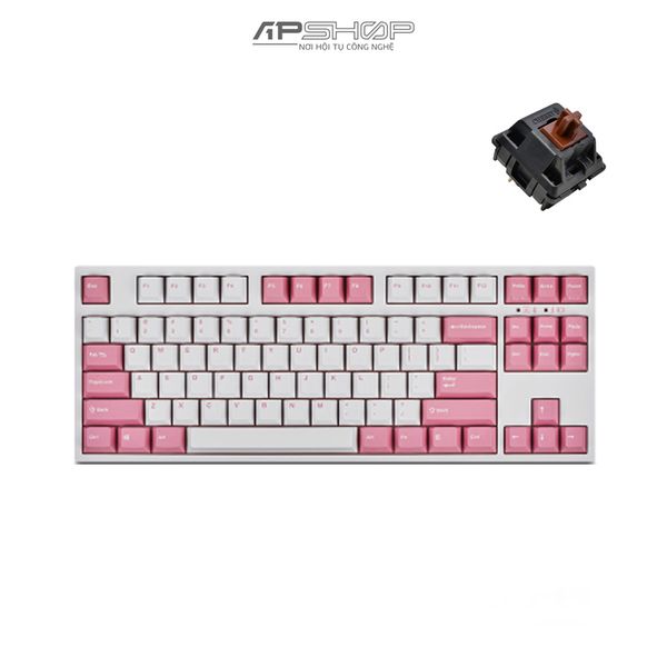 Bàn phím Leopold FC750R BT White Pink Font Bluetooth | Chính hãng