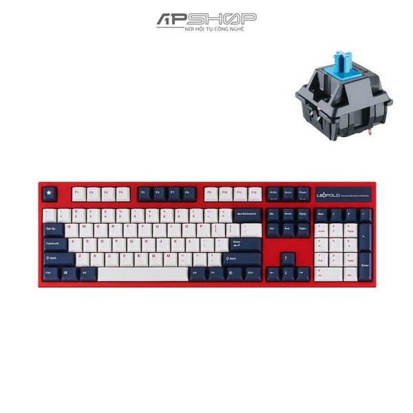 Bàn phím Leopold FC900R BT Blue Star White Red Font Bluetooth | Chính hãng