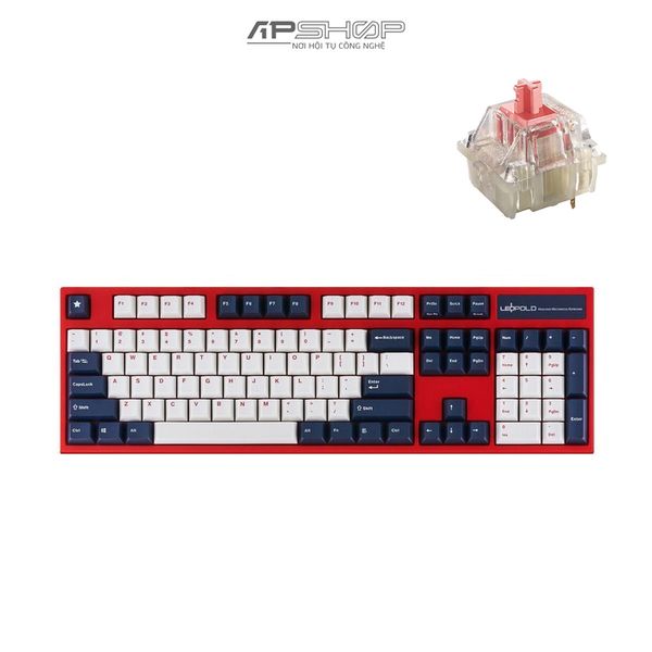 Bàn phím Leopold FC900R BT Blue Star White Red Font Bluetooth | Chính hãng