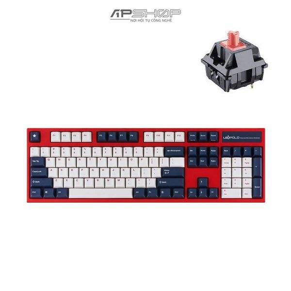 Bàn phím Leopold FC900R BT Blue Star White Red Font Bluetooth | Chính hãng