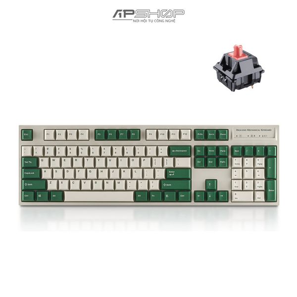 Bàn phím Leopold FC900R BT White Green Font Bluetooth | Chính hãng