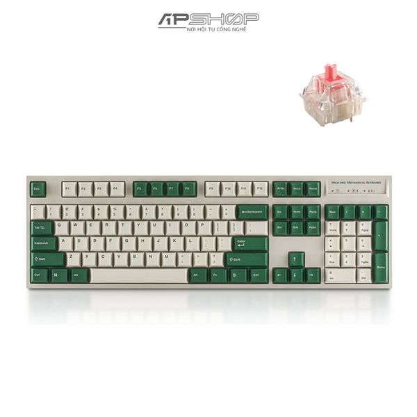 Bàn phím Leopold FC900R BT White Green Font Bluetooth | Chính hãng