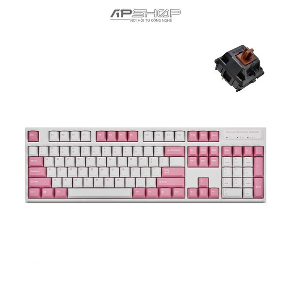 Bàn phím Leopold FC900R BT White Pink Font Bluetooth | Chính hãng