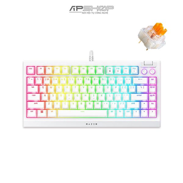 Bàn phím Razer Blackwidow V4 75% Hotswap White | Chính hãng