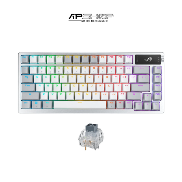 Bàn phím cơ Custom không dây Asus ROG Azoth RGB | White | Chính hãng