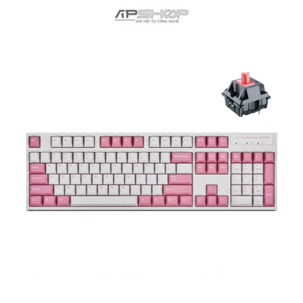 Bàn phím Leopold FC900R BT White Pink Font Bluetooth | Chính hãng