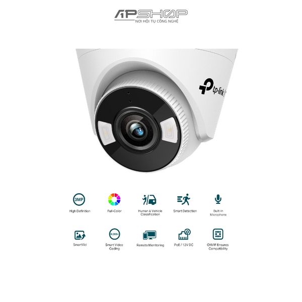 Camera TP Link VIGI C430 3MP Full-Color Turret Network Camera | Chính hãng