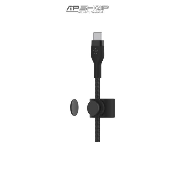 Cáp Belkin USB C to Lightning PRO Plex | 2m | Vỏ silicon bọc dù | Công suất 60W | Nút nam châm | Chính hãng