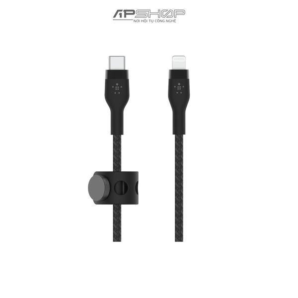 Cáp Belkin USB C to Lightning PRO Plex | 2m | Vỏ silicon bọc dù | Công suất 60W | Nút nam châm | Chính hãng