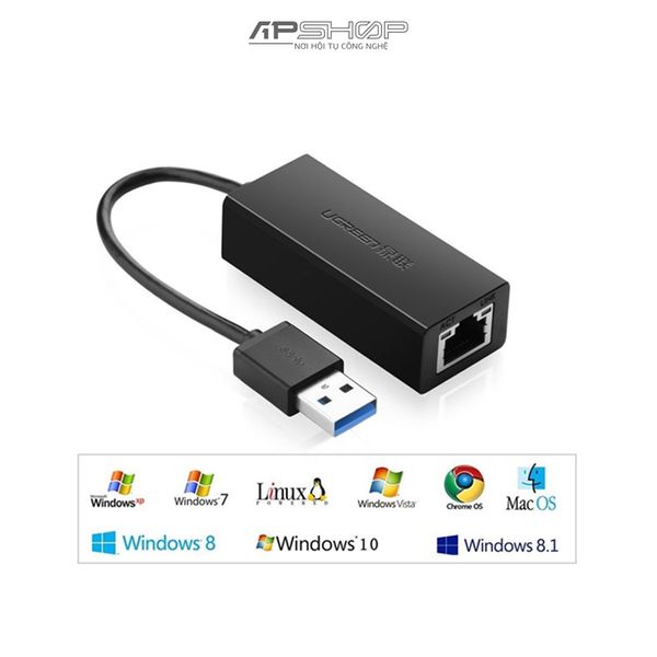 Cáp chuyển USB 3.0 to Lan hỗ trợ 10/100/1000 Mbps Ugreen | Chính hãng