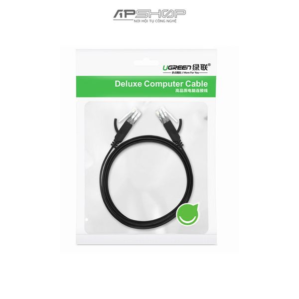 Cáp mạng Ugreen Cat 6 U/UTP Lan Flat Black | Chính hãng | Cho tiến hiệu ổn định | NW102