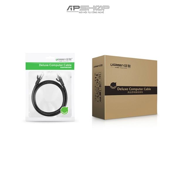 Cáp mạng Ugreen Cat 6 U/UTP Pure Copper Ethernet Flat Black | Chính hãng | Cho tiến hiệu ổn định
