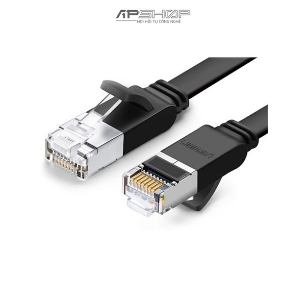 Cáp mạng Ugreen Cat 6 U/UTP Pure Copper Ethernet Flat Black | Chính hãng | Cho tiến hiệu ổn định