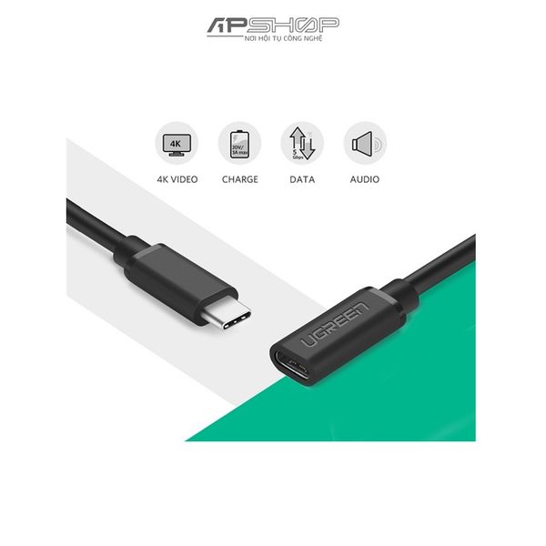 Cáp nối dài Ugreen USB Type C 3.1 4K60Hz Power Delivery 2.0 & Quick Charge 3.0 | Chính hãng