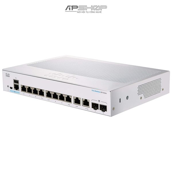 Switch Cisco CBS350 Managed 8Port GE, Ext PS, 2x1G Combo - Hàng chính hãng
