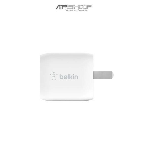 Củ sạc nhanh Belkin 45W, 2 cổng USB C, PD 3.0 PPS GaN | Chính hãng