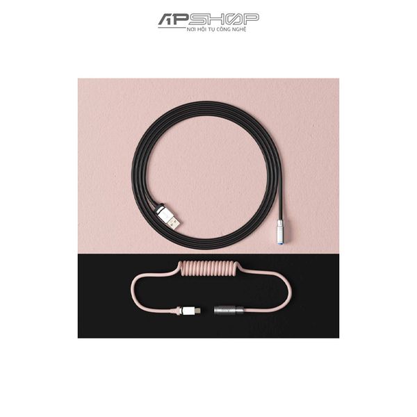 Dây Cáp Custom AKKO V2 Black Pink USB C | Chính hãng