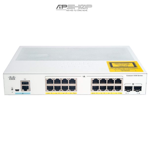 Switch Cisco 16x 10/100/1000 Ethernet PoE+ ports and 120W PoE budget, 2x 1G SFP uplinks - Hàng chính hãng