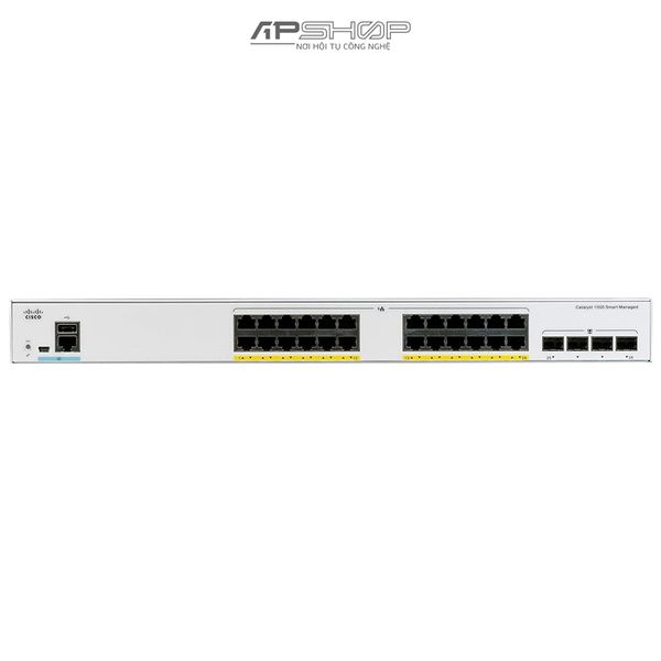 Switch Cisco C1000 24x 10/100/1000 Ethernet PoE+ ports and 195W PoE budget, 4x 1G SFP uplinks - Hàng chính hãng
