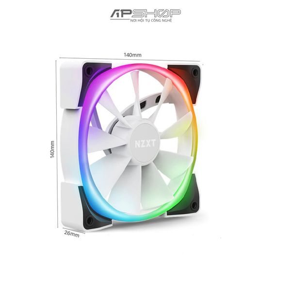 Fan NZXT AER RGB 2 White 140mm | Chính hãng