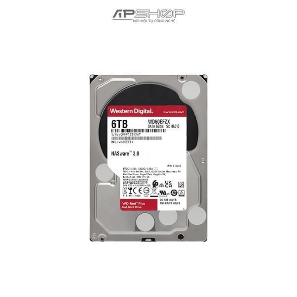 HDD Western Digital Red Plus 6TB 5400RPM WD60EFZX | Chính hãng