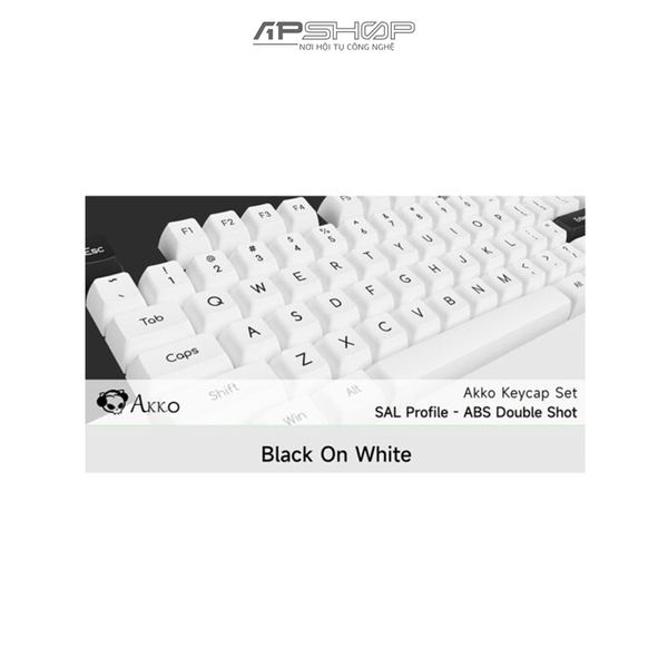 Keycap AKKO Black on White ABS Double-Shot SA Leveled profile | Chính hãng