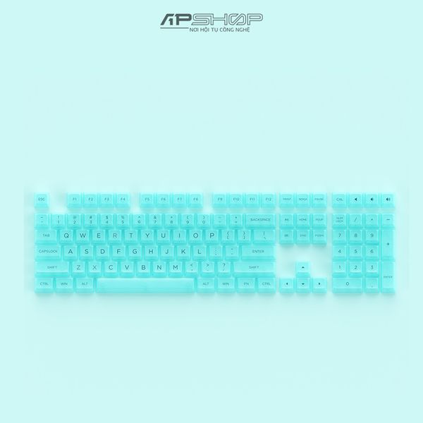 Keycap AKKO Clear Tiffany Blue Printed Characters ASA profile | Chính hãng