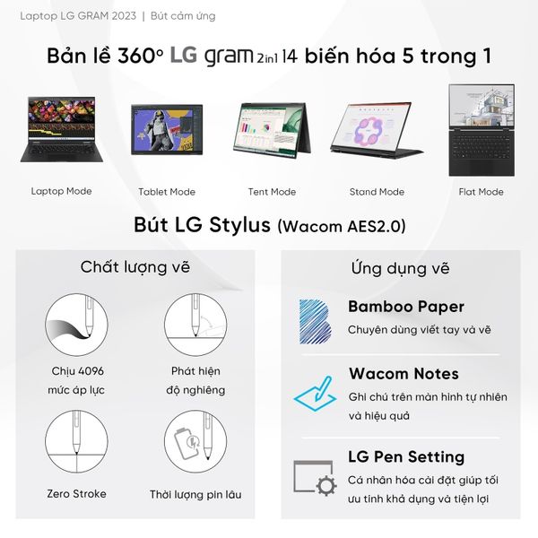 Laptop doanh nhân LG Gram 2023 14T90R | i5 | Ram 16GB | SSD 512GB | Win 11 Home Plus | Black | Chính hãng