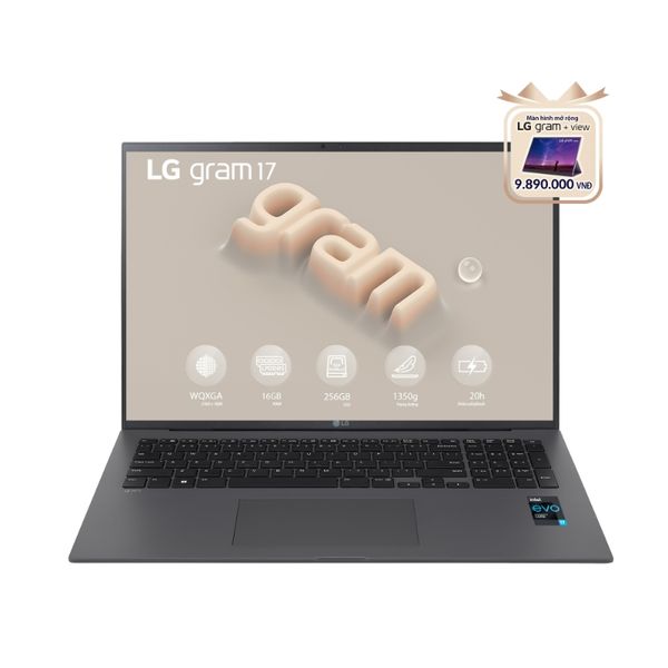 Laptop doanh nhân LG Gram 2023 17ZD90R | i7 | Ram 16GB | SSD 256GB | Non-OS | Grey | Chính hãng