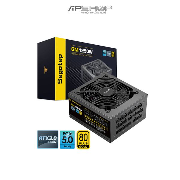 Nguồn Segotep GM1250W Black 80 Plus Gold Fully Modular PCIE 5.0 ATX 3.0 | Chính hãng