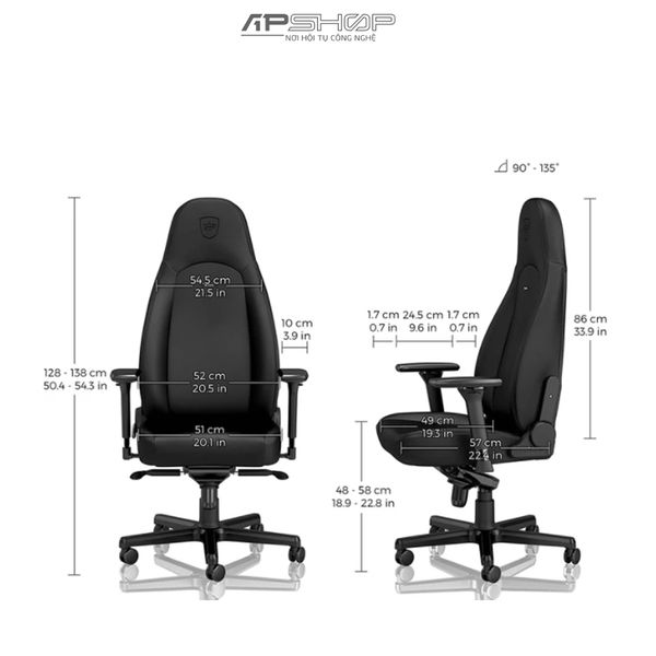 Ghế Noblechairs  ICON Black Edition PU Leather Germany | Chính hãng