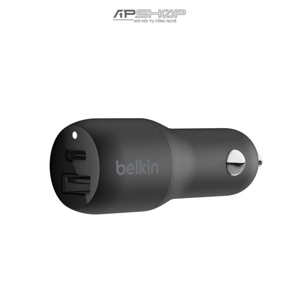 Tẩu sạc xe hơi Belkin PPS 37W | 25W USB C | 12W USB A | Chính hãng