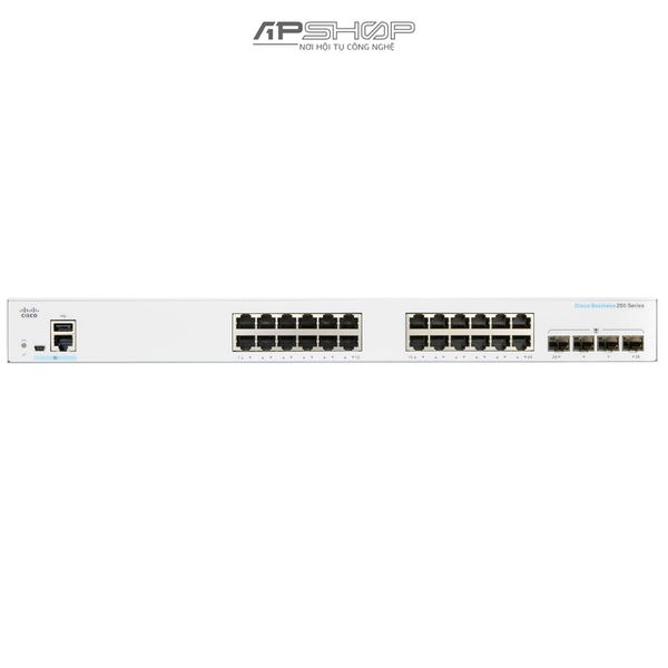 Switch Cisco CBS250 Smart 24Port GE, Full PoE, 4x1G SFP - Hàng chính hãng