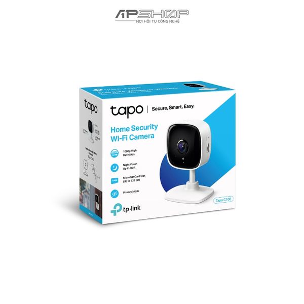 TP Link Camera WiFi An Ninh cho Gia Đình Tapo C100 V2 1080p | Chính hãng