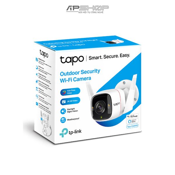 TP Link Camera WiFi An Ninh Ngoài Trời Tapo C320WS 2K QHD | Chính hãng