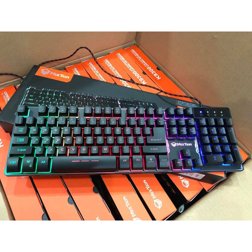 Bàn phím giả cơ Gaming chính hãng Meetion K9300 có đèn Led 7 màu