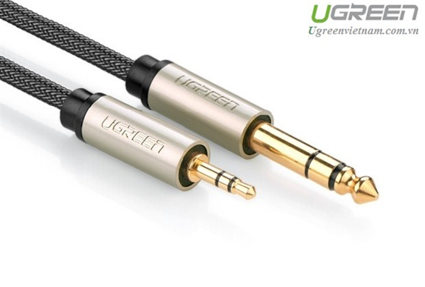 Cáp âm thanh Audio 3,5mm sang 6,5mm hai đầu dương 3M chính hãng Ugreen 10629 cao cấp