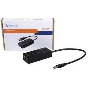 Bộ chia 3 cổng USB 3.0 Orico, chuyển đổi sang RJ45 HR01-U3