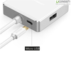 Bộ chia USB 2.0 ra 4 cổng dài 20cm chính hãng Ugreen 20803 (White)