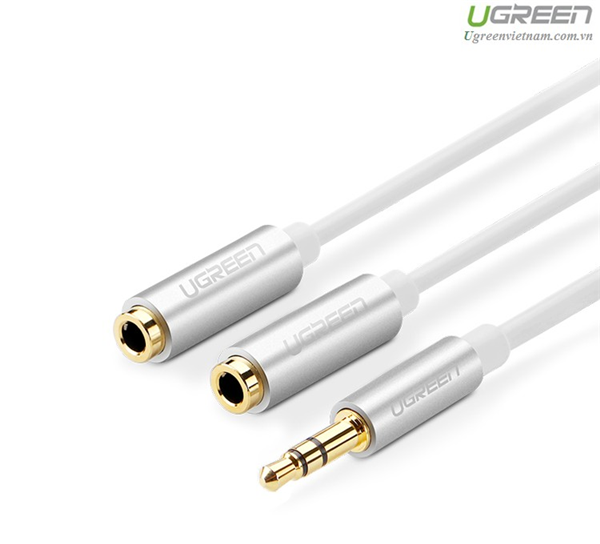 Cáp Audio 3,5mm âm ra 2 đầu 3,5mm 1 Mic 1 loa chính hãng - Ugreen 10790 mạ vàng cao cấp