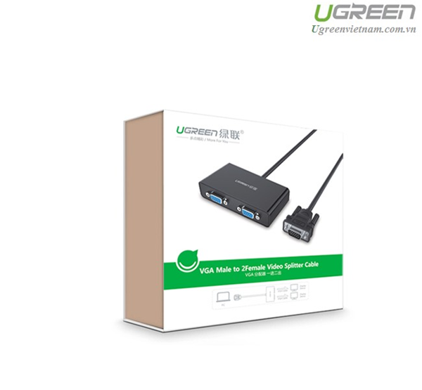 Cáp chia cổng VGA 1 ra 2 chính hãng Ugreen 40254 cao cấp