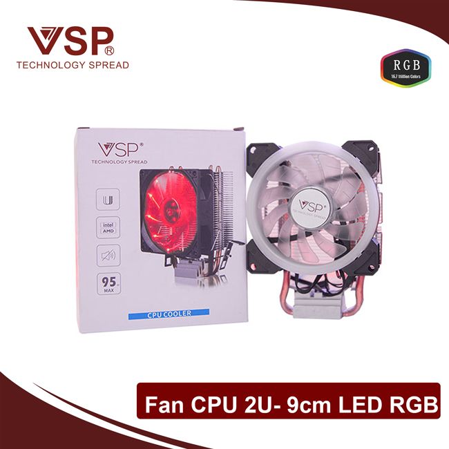 Fan CPU 2U- 9cm LED RGB  (Hỗ Trợ Đa Socket Intel & AMD)