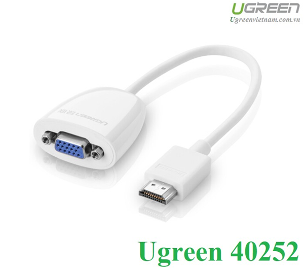 Cáp chuyển đổi HDMI to VGA ( không Audio )chính hãng Ugreen 40252 cao cấp