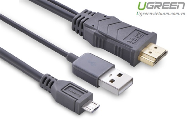 Cáp MHL 11pin ra HDMI dài 2m chính hãng Ugreen 20139 cho SamSung Galaxy S3,S4,S5,Note2...