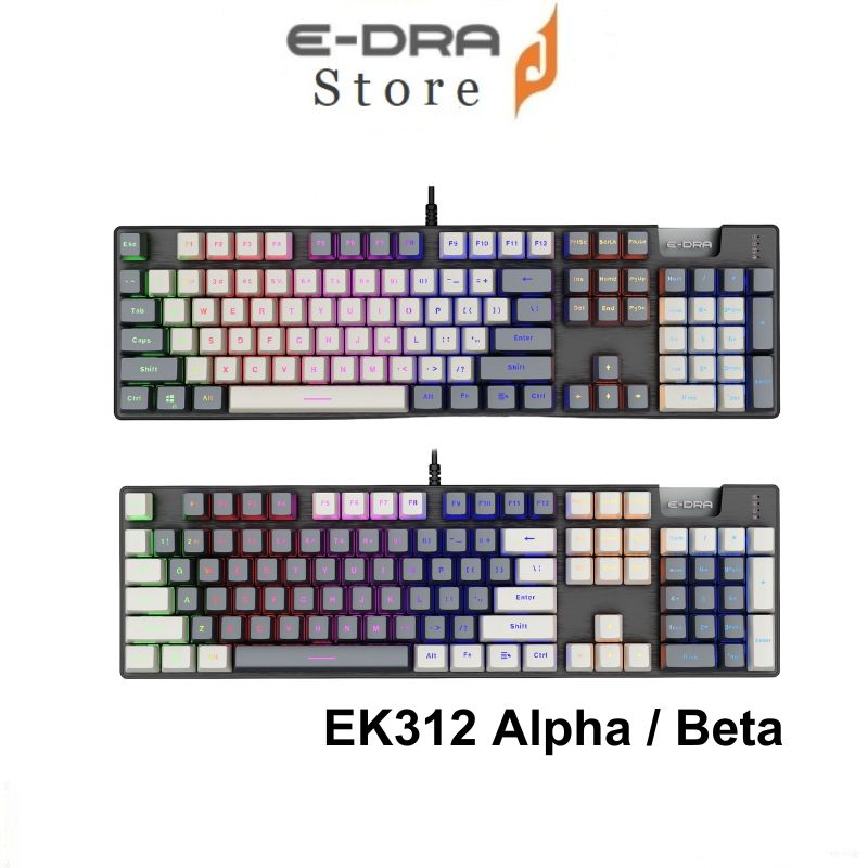 Bàn Phím Cơ EDRA EK312 Alpha / Beta LED Rainbow (Blue , brown , Red E-Dra switch )