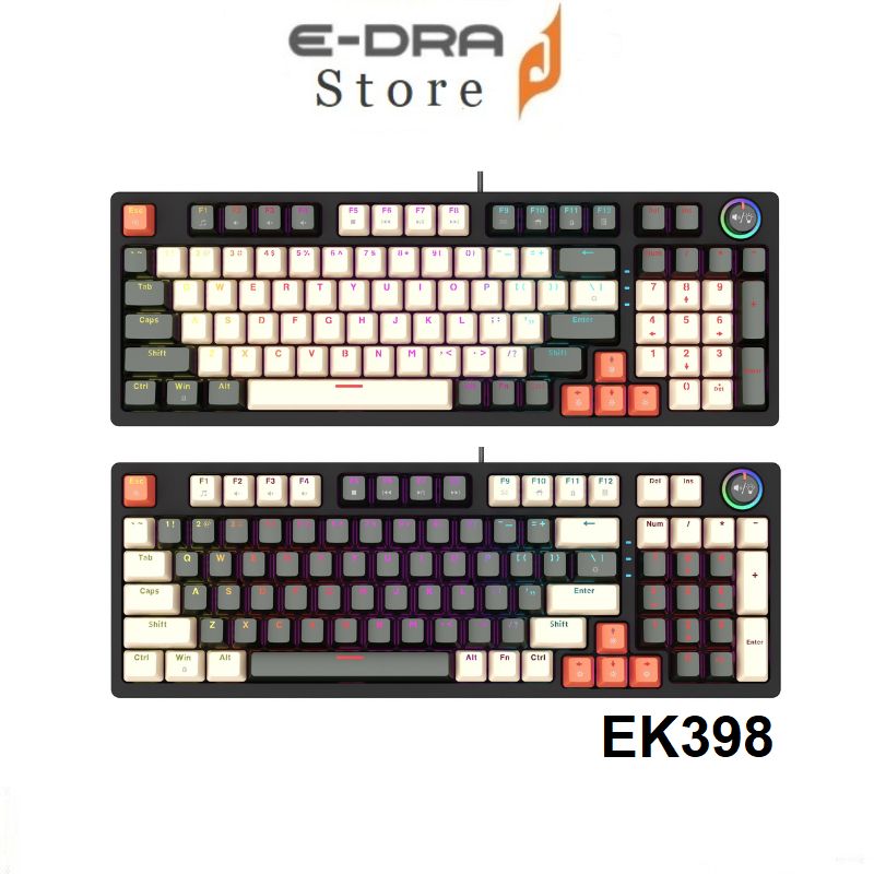 Bàn phím cơ E-DRA EK398 Beta / Alpha (Blue /Brown /Red Switch)