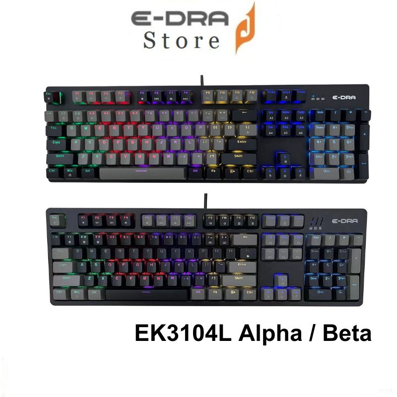 Bàn phím cơ Gaming E-dra EK3104L Beta / Apha ( Blue / Brown / Red Switch )