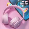 Tai nghe Bluetooth Chụp tai Chơi game Tay Mèo Headphones Gaming Không dây ONIKUMA B90 Hồng Có mic, RGB, Cho PC, Laptop