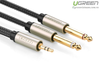 Cáp Audio 3,5mm to 2 đầu 6,5mm dài 1,5m chính hãng Ugreen 10614 mạ vàng cao cấp